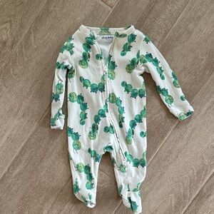 Old Navy White and Green caterpillar Kids Footie